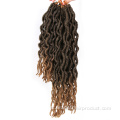 Extensões de cabelo de crochê encaracolado sintético macio faux Locs